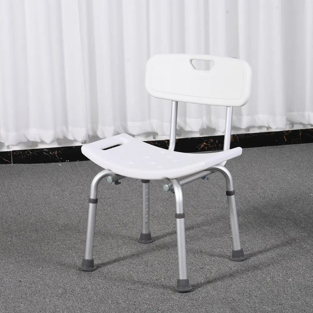 Adjustable shower chair with backrest and non-slip feet – lightweight bath seat for seniors and recovery use from CarePoint NZ