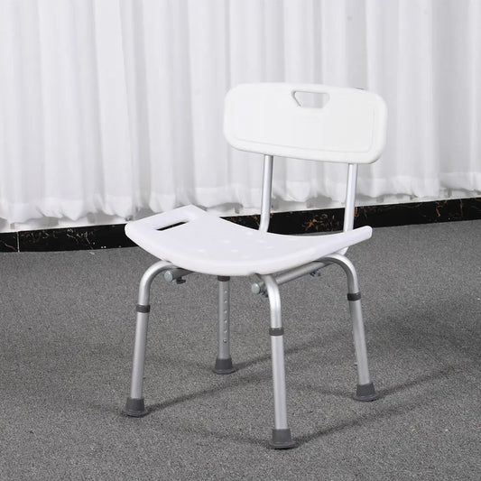 Adjustable shower chair with backrest and non-slip feet – lightweight bath seat for seniors and recovery use from CarePoint NZ
