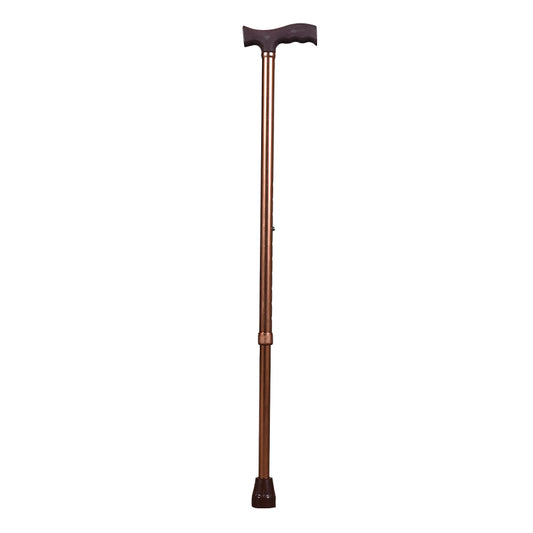 Lightweight adjustable bronze walking cane with ergonomic handle and rubber tip – everyday mobility support from CarePoint NZ